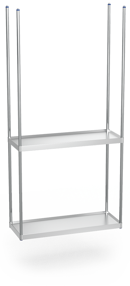 Estantería inox suspendida 1391x391x2000 mm