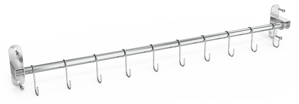 Kit para colgar utensilios de 750x50x100 mm con 10 ganchos