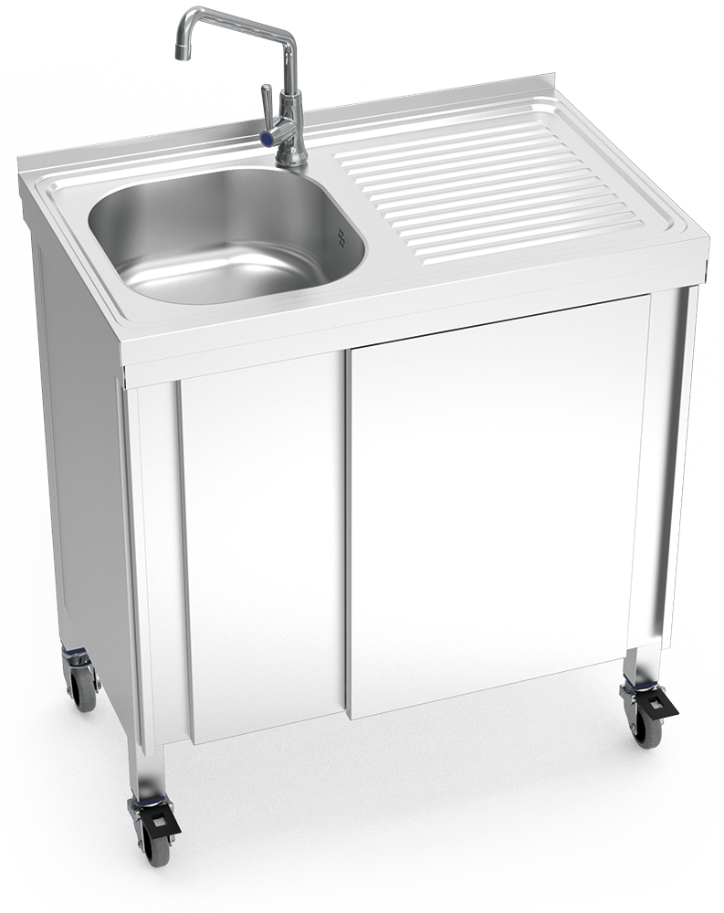 Fregadero portátil automático agua fría 800x500x865 mm