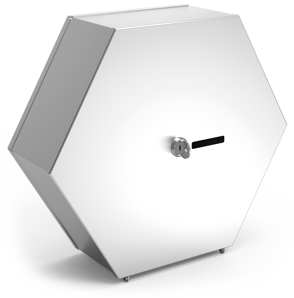 Dispensador de papel higiénico hexagonal acero inox