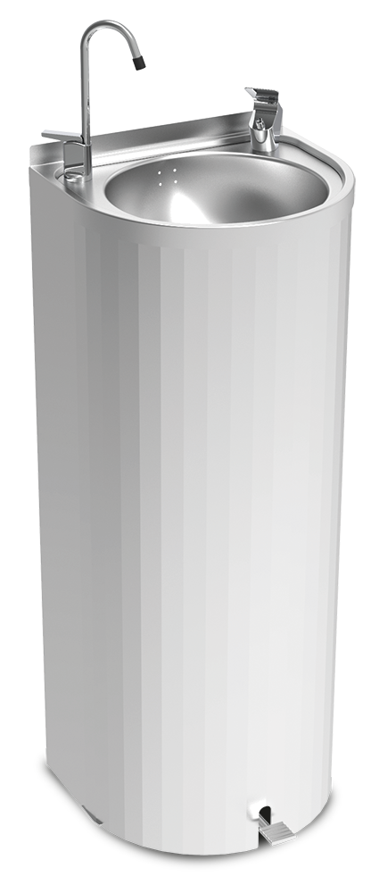 Fuente de agua de columna con pedal 350x300x850 mm.