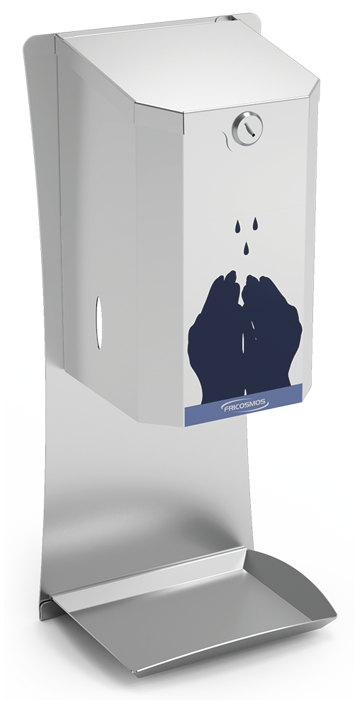 Dispensador acero inox de gel hidroalcohólico de pared
