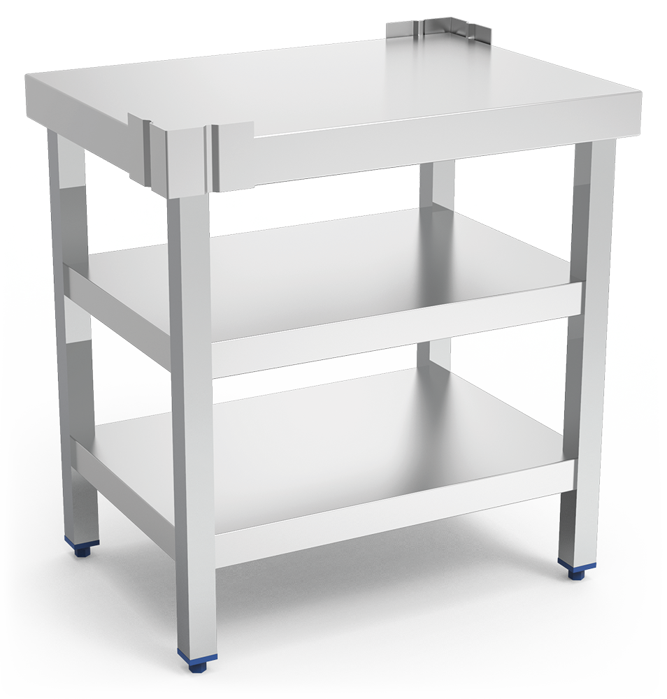 Mesa central c/2 entrepaños 720x520x762 mm. Especial cortadora fiambre.