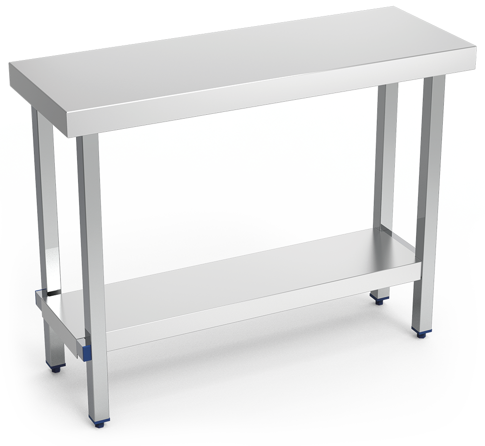 Mesa central plegable c/entrepaño 1300x500x63/860 mm.