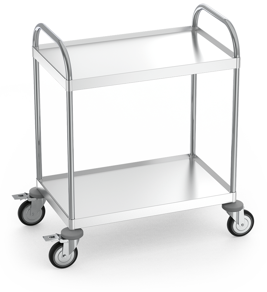 Carro de servicio con 2 entrepaños de 1235x535x975 mm.