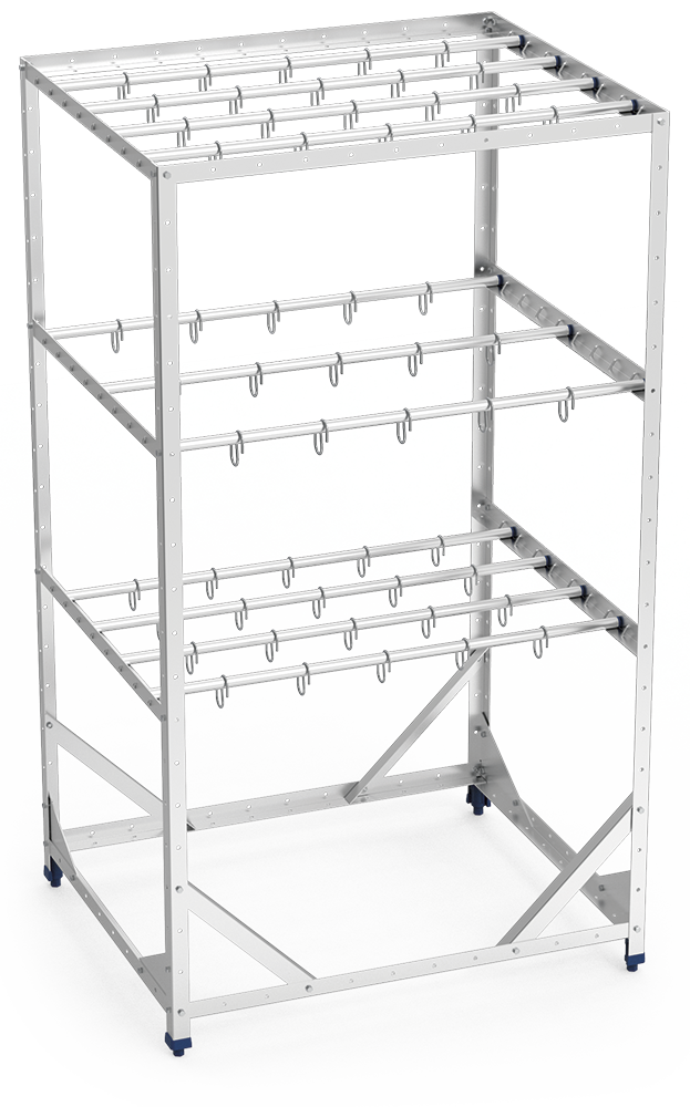 Palet para jamones 3 niveles 1153x953x2033 mm.