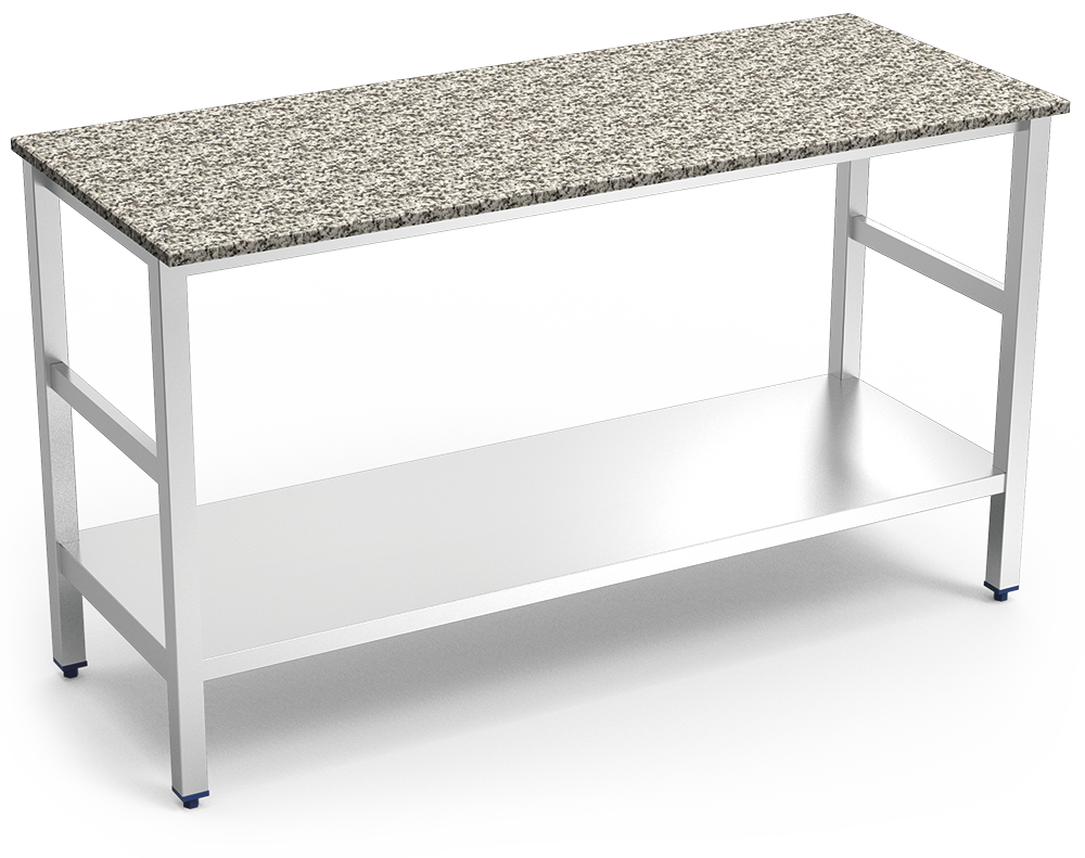 Isla de cocina inox con encimera de granito 1500x600x870 mm