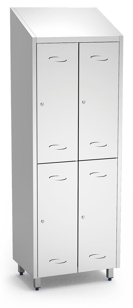 Taquilla mediana de 4 puertas de 680x480x2010 mm.