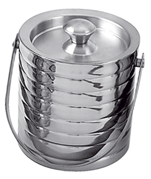 Cubitera con tapa acero inox doble pared ø170x175 mm.