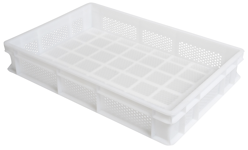 Caja alimentaria perforada apilable para masa 600x400x100 mm