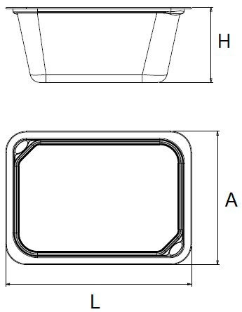 Contenedor negro Take Away rectangular con tapa - Imagen 2